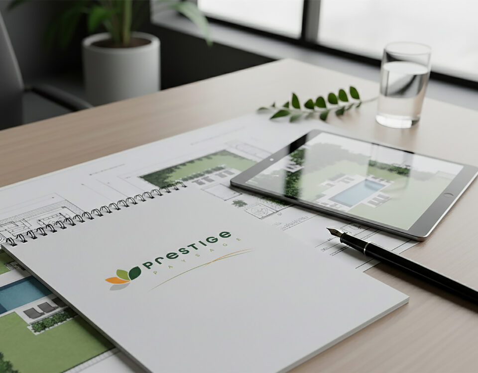 Plans architecturaux sur une table